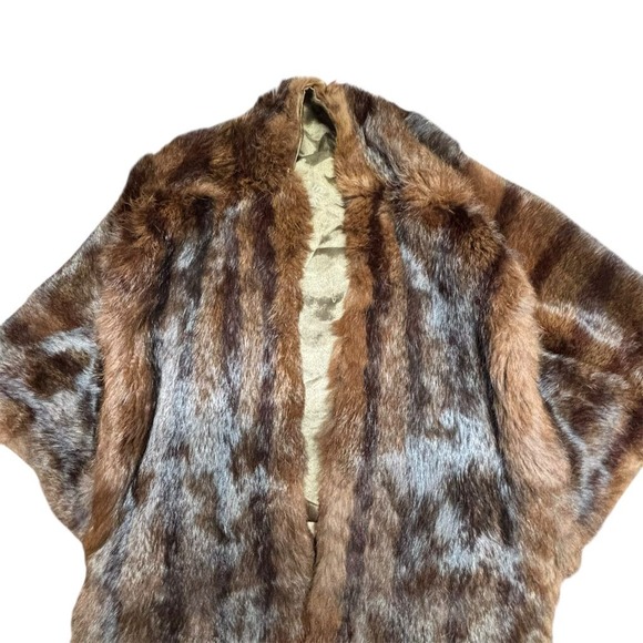 Vintage Brown Mink Fur Stole Cape Wrap Shawl for Women Winter - Picture 3 of 7